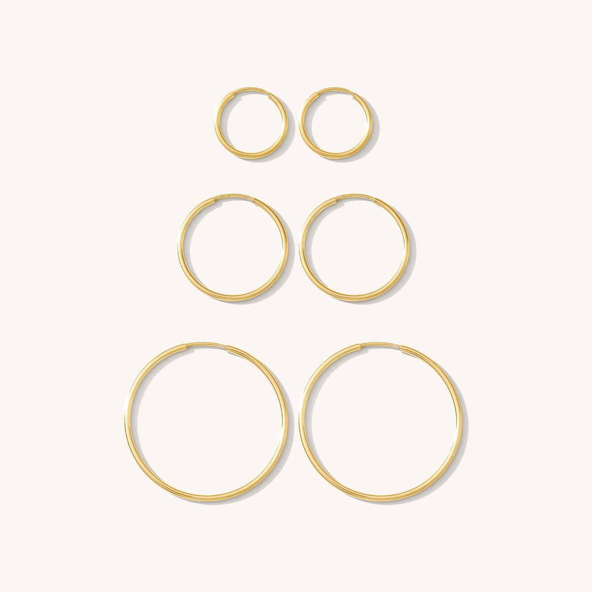 Thin Hoop Earrings Set