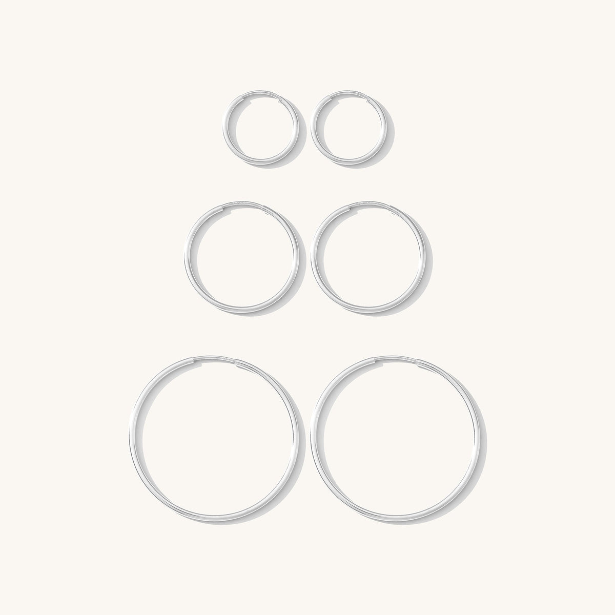 Thin Hoop Earrings Set