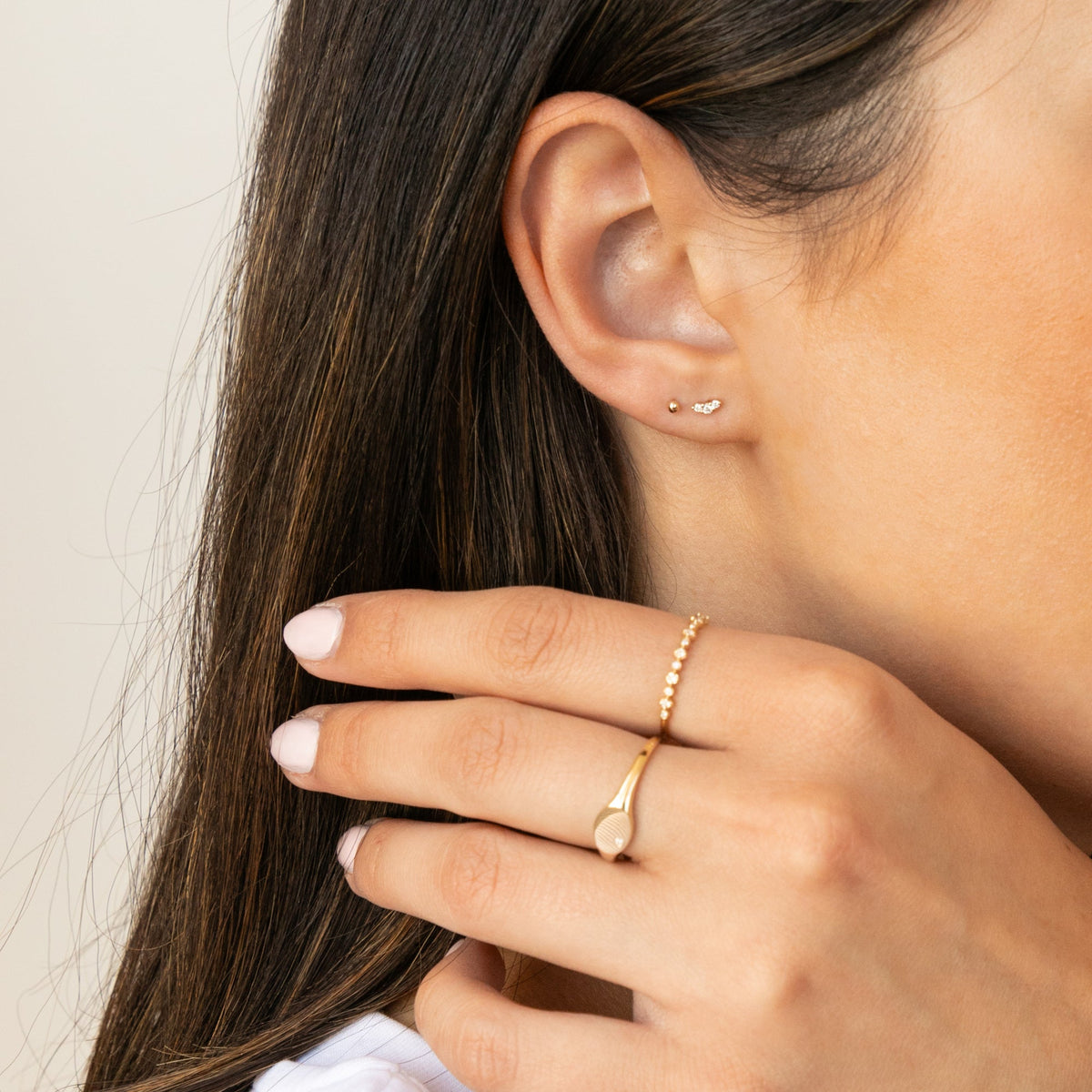 Tiny Ball Flat Back Stud Earring