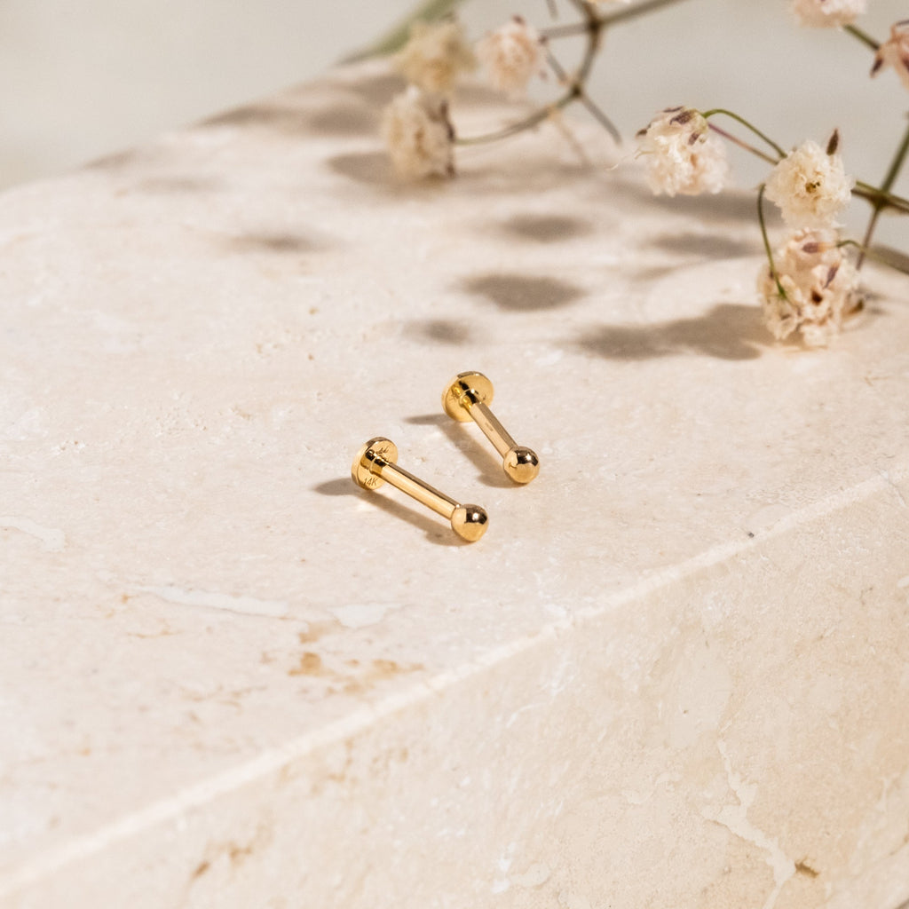 Tiny Ball Flat Back Stud Earring