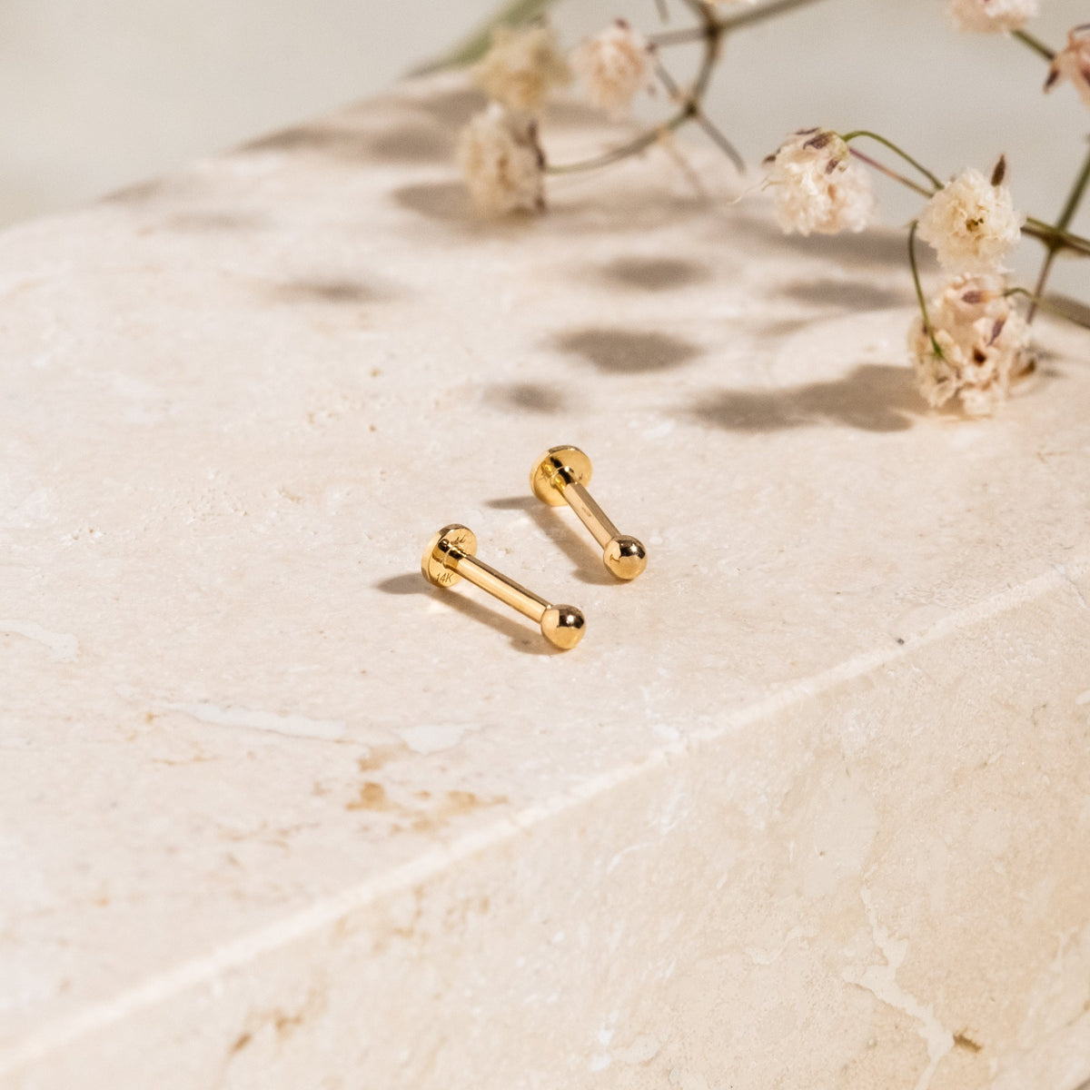 Tiny Ball Flat Back Stud Earring