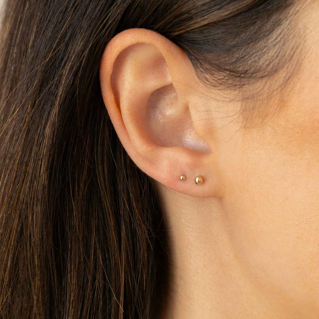Tiny Ball Flat Back Stud Earring