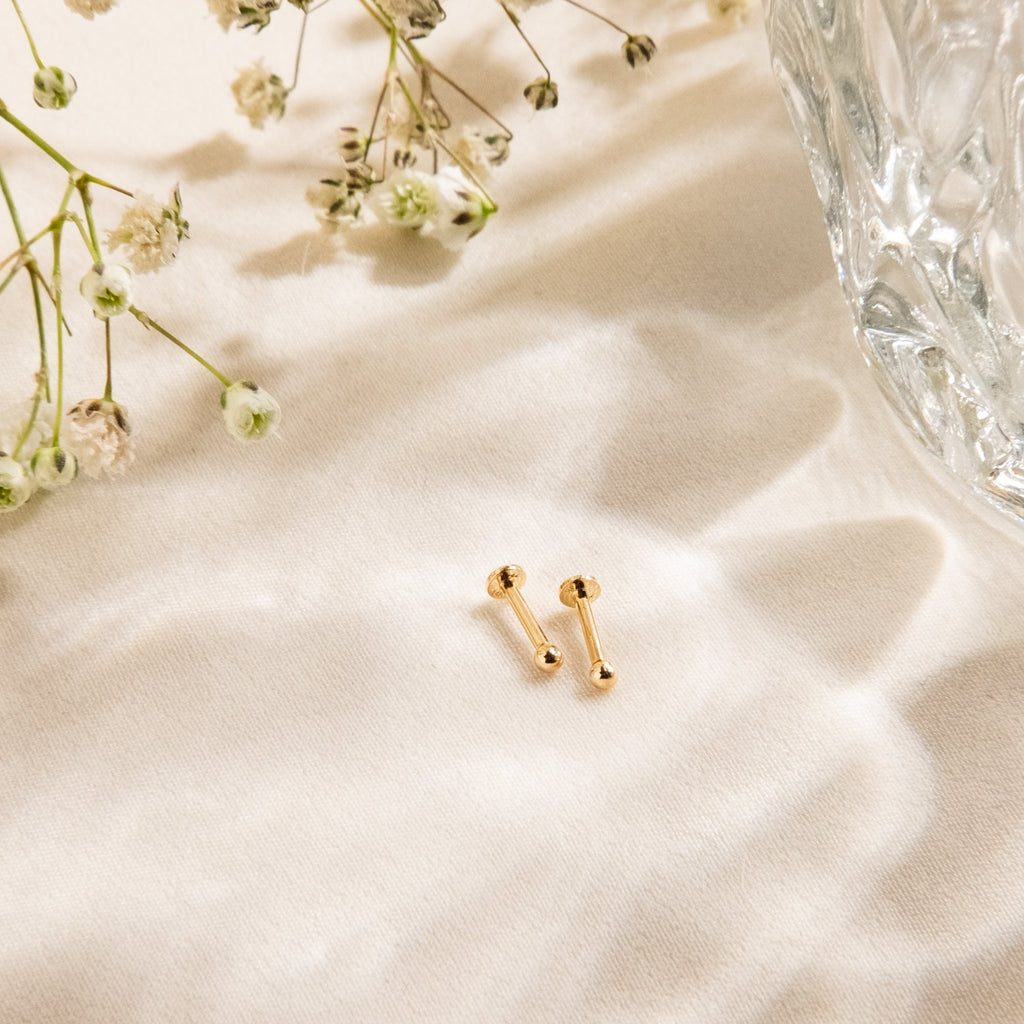 Tiny Ball Flat Back Stud Earring