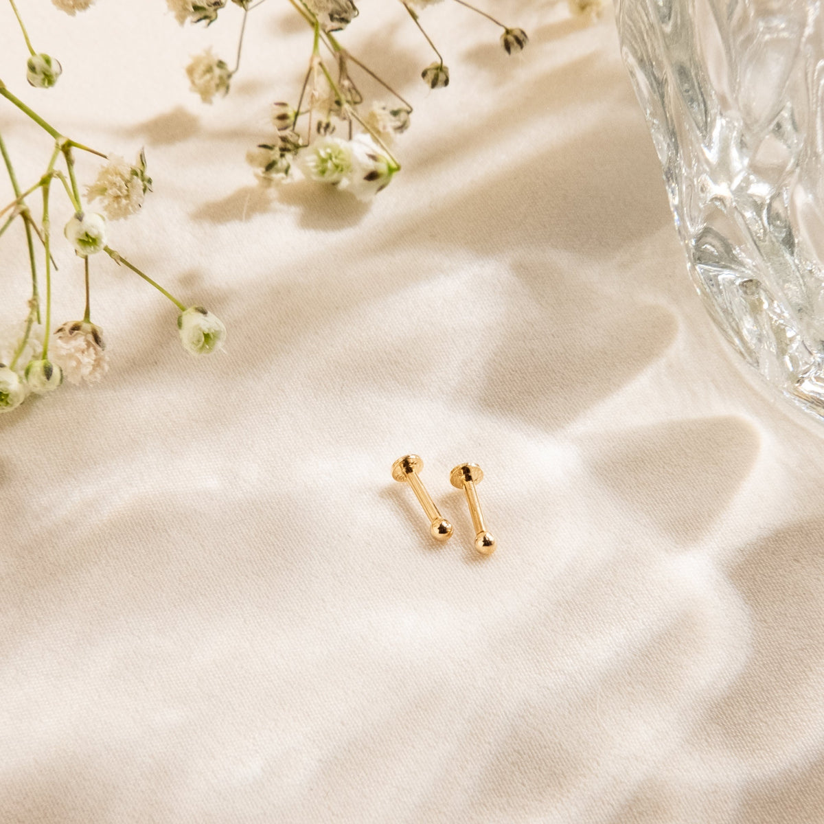 Tiny Ball Flat Back Stud Earring