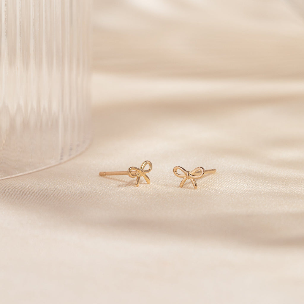 Tiny Bow Stud Earrings