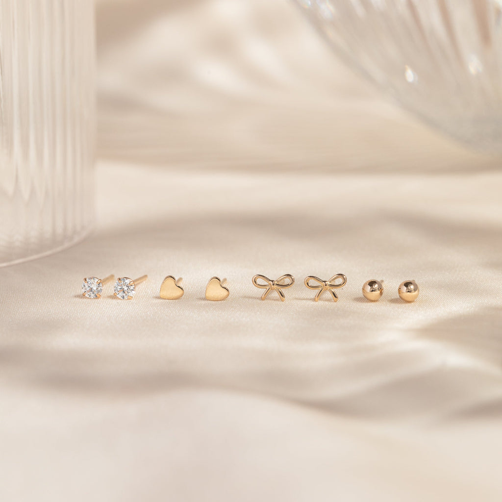 Tiny Bow Stud Earrings