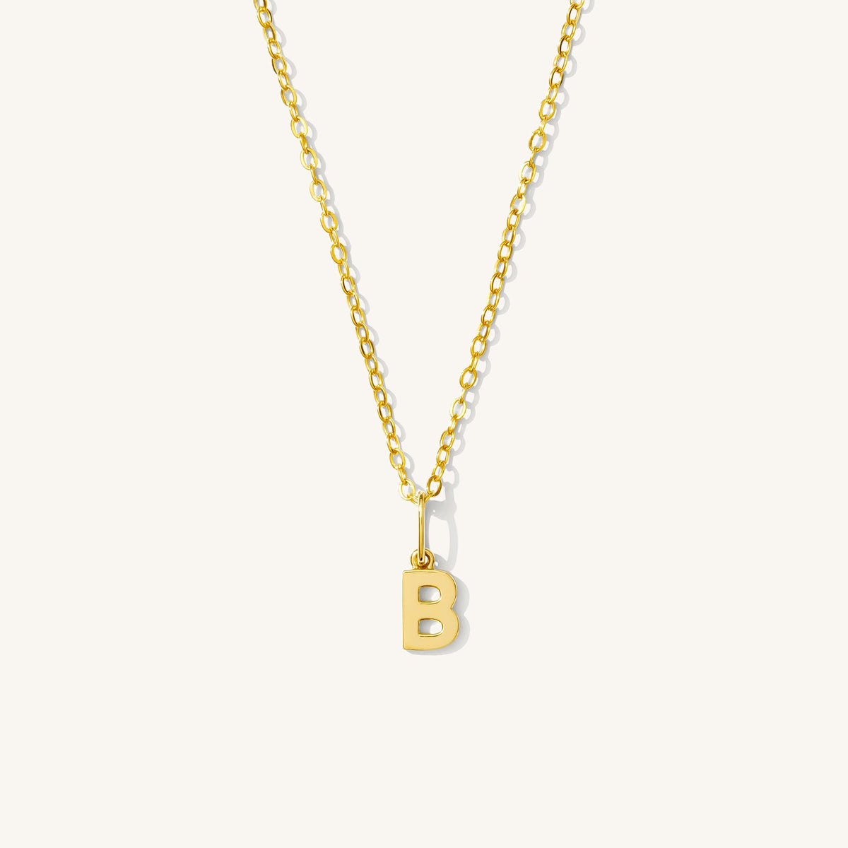 Tiny Hanging Initial Necklace - 14k Solid Gold