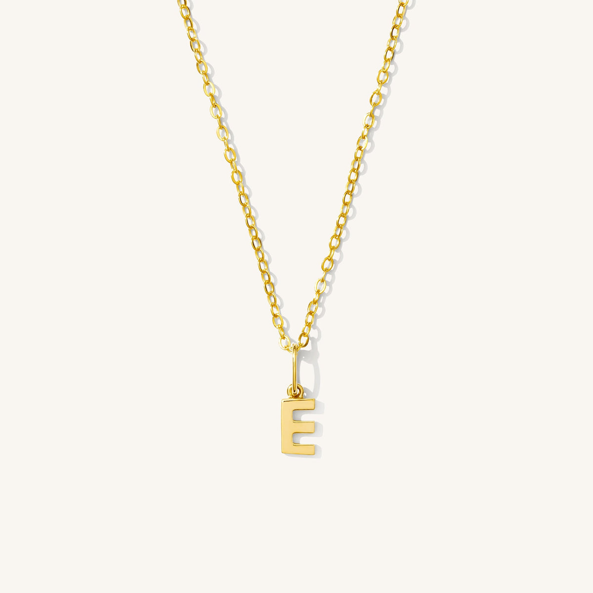 Tiny Hanging Initial Necklace - 14k Solid Gold