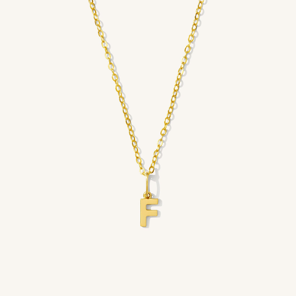 Tiny Hanging Initial Necklace - 14k Solid Gold