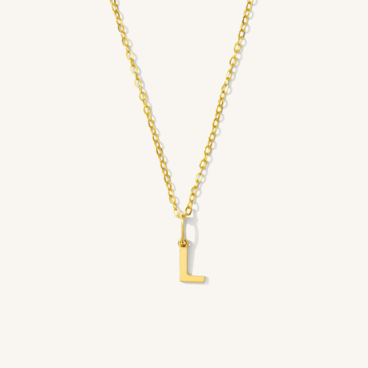 Tiny Hanging Initial Necklace - 14k Solid Gold