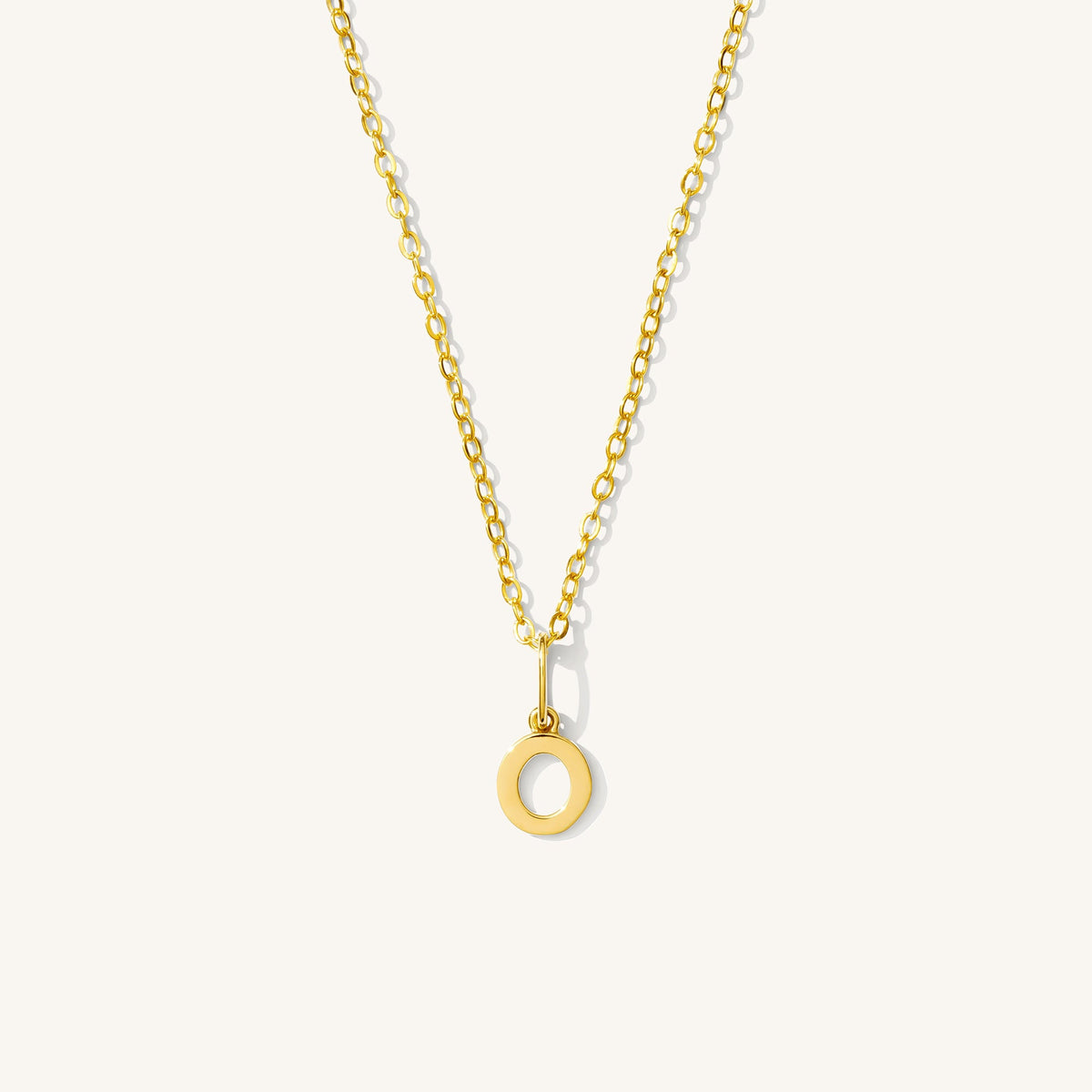 Tiny Hanging Initial Necklace - 14k Solid Gold