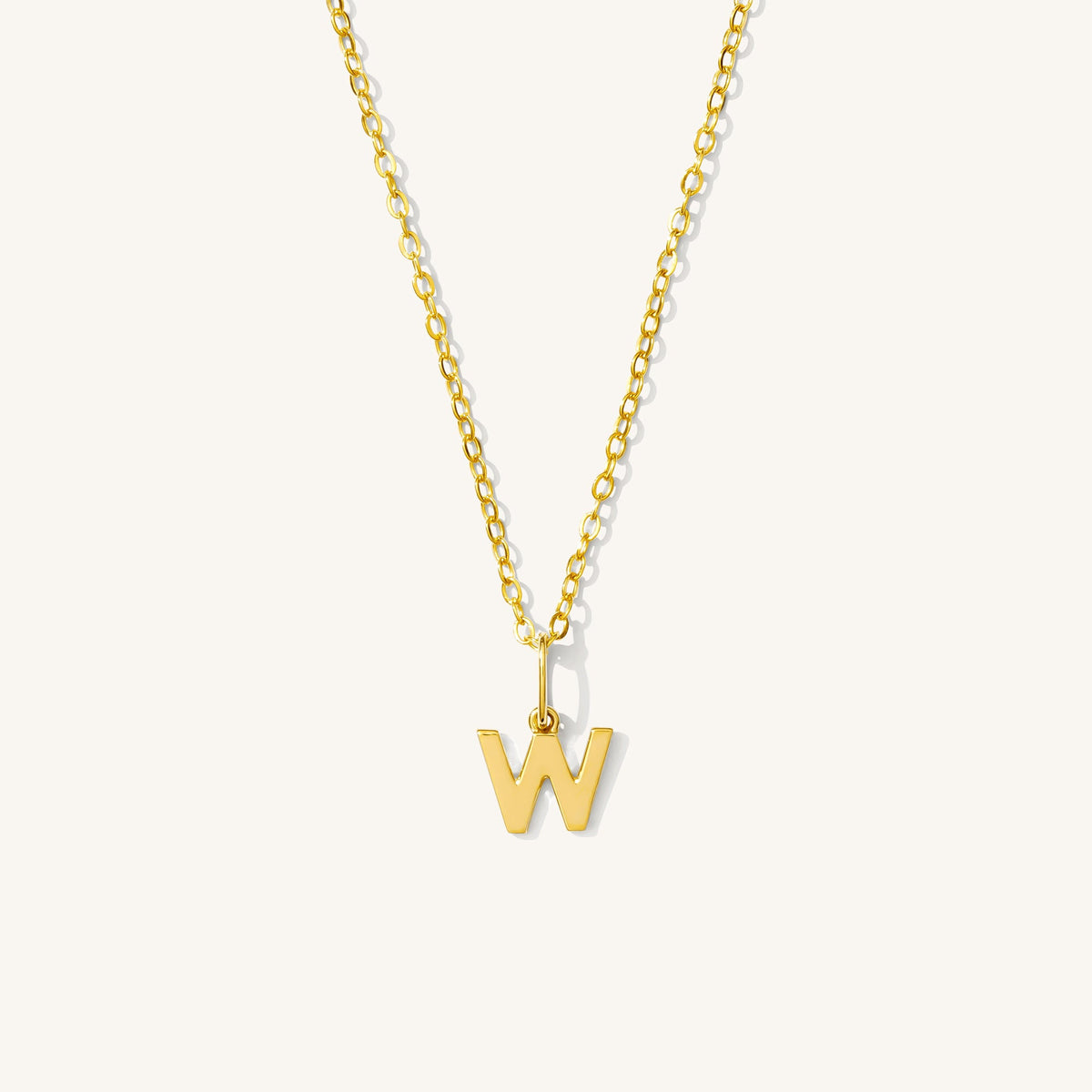 Tiny Hanging Initial Necklace - 14k Solid Gold