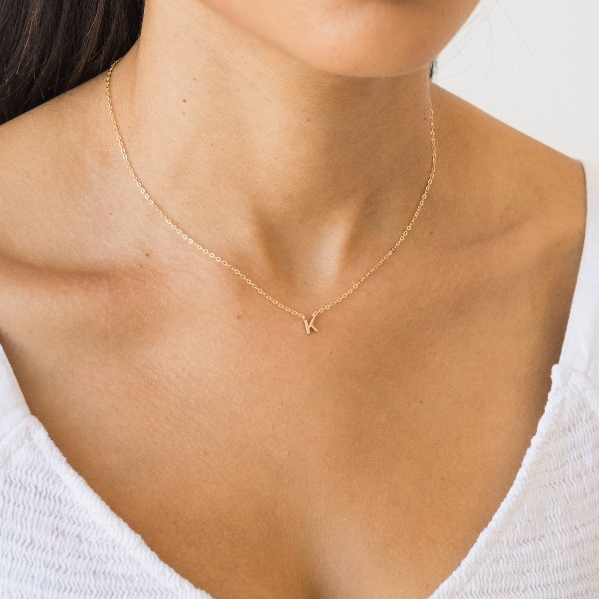 Tiny Initial Necklace