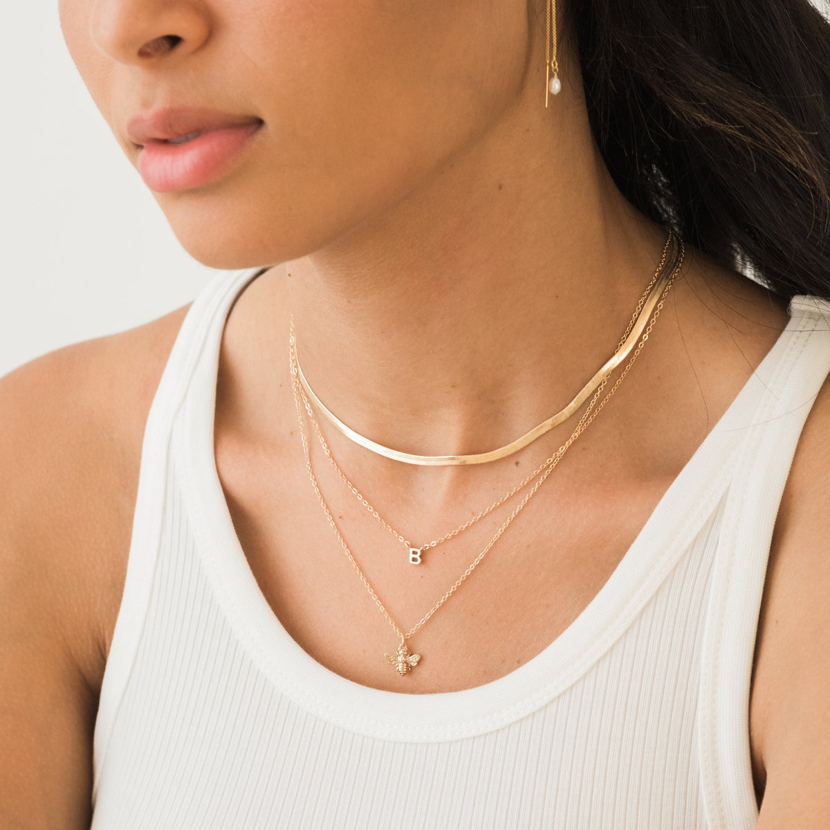 Tiny Initial Necklace