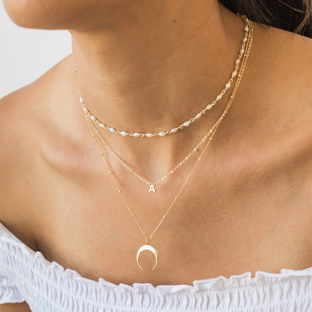 Tiny Initial Necklace