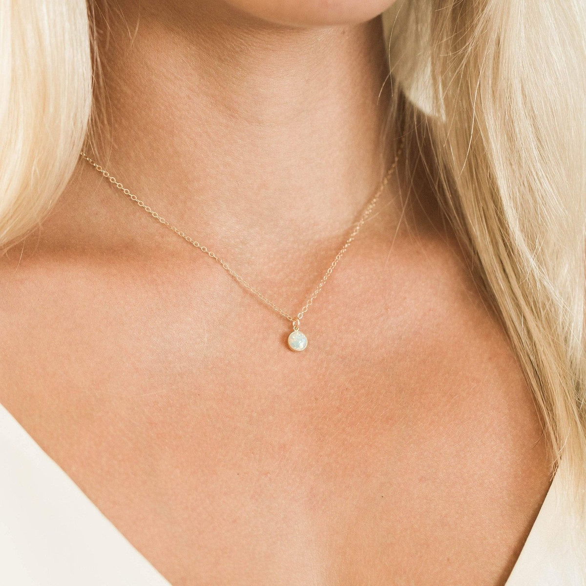 Round Opal Necklace