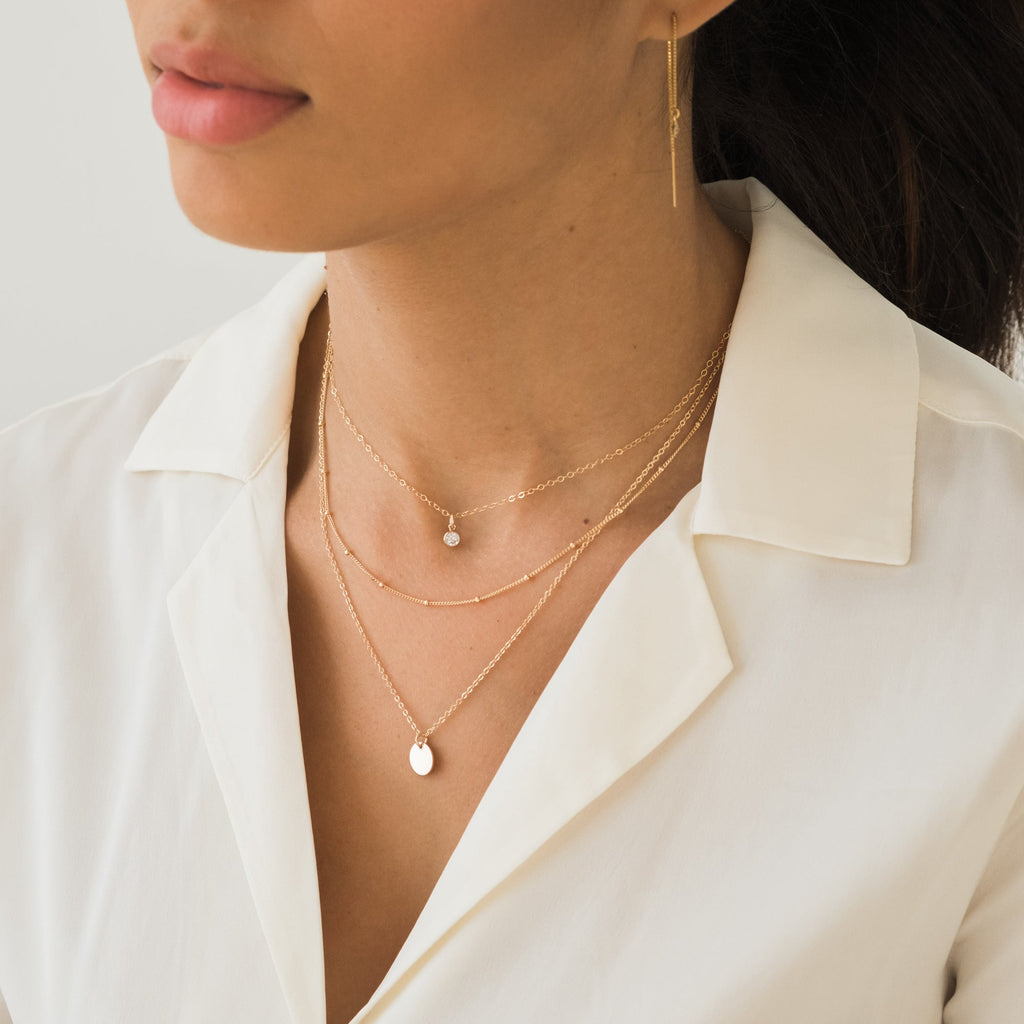 Tiny Solitaire Necklace