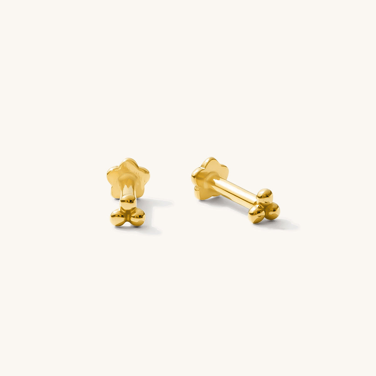 Triple Ball Flat Back Stud Earring