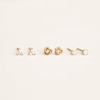 Triple CZ Stud Earrings