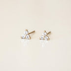 Triple CZ Stud Earrings