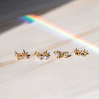 Triple CZ Stud Earrings