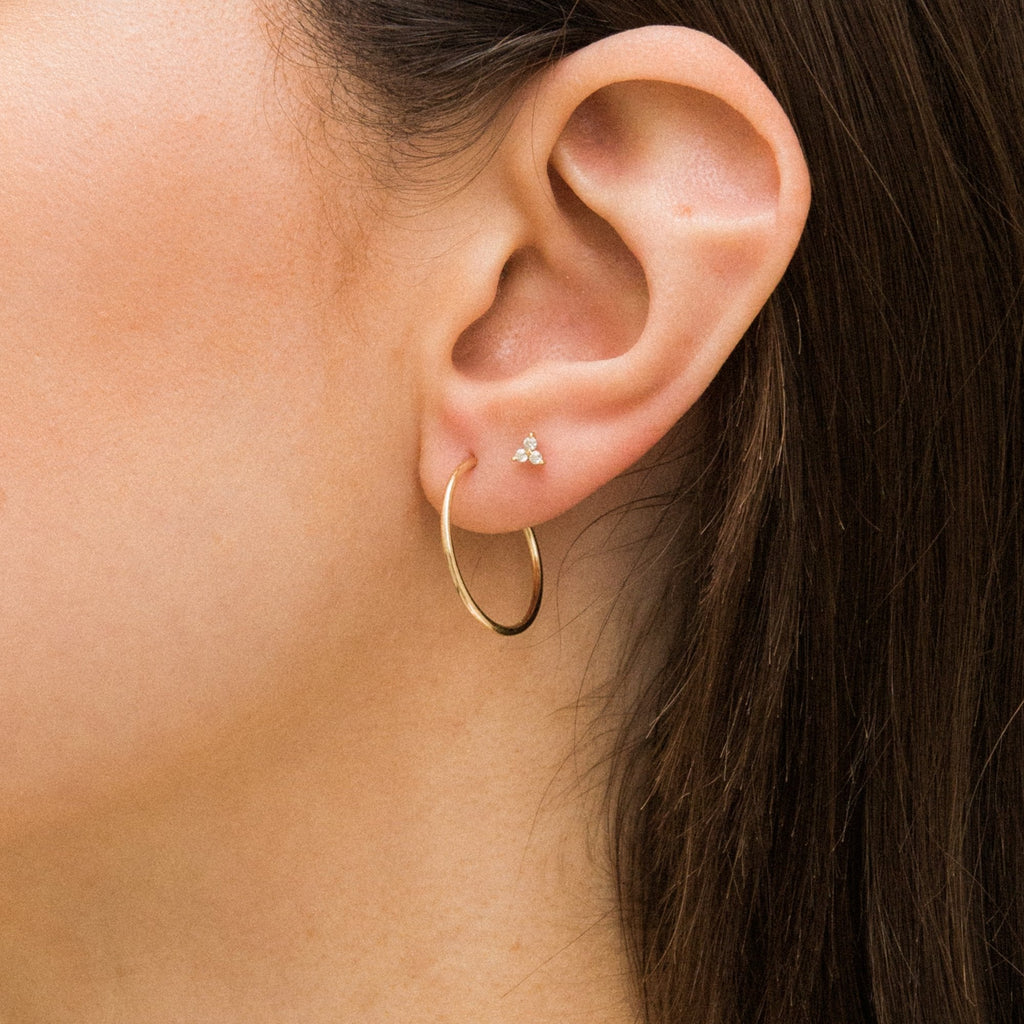 Triple CZ Stud Earrings