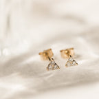 Triple CZ Stud Earrings