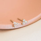 Triple CZ Stud Earrings
