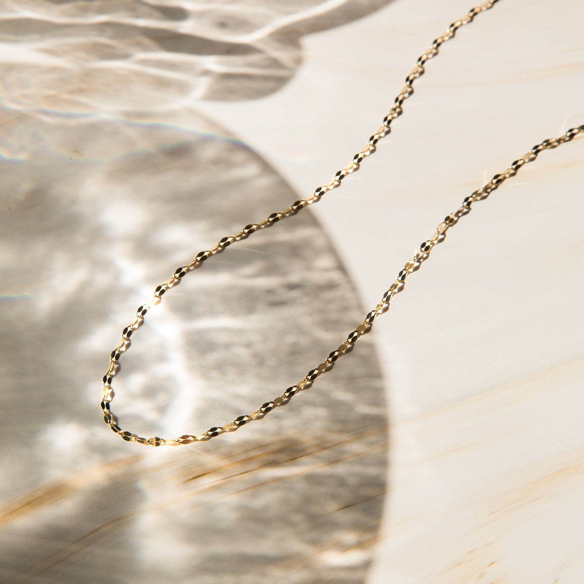Twisted Lace Chain Necklace - 14k Solid Gold