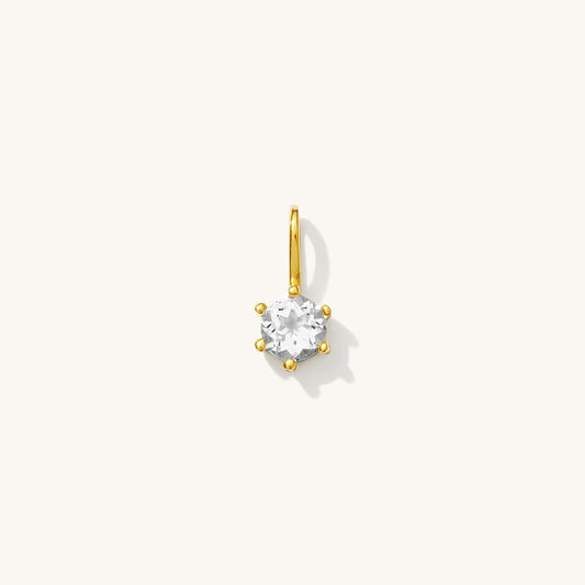 White Topaz Charm (April Birthstone)