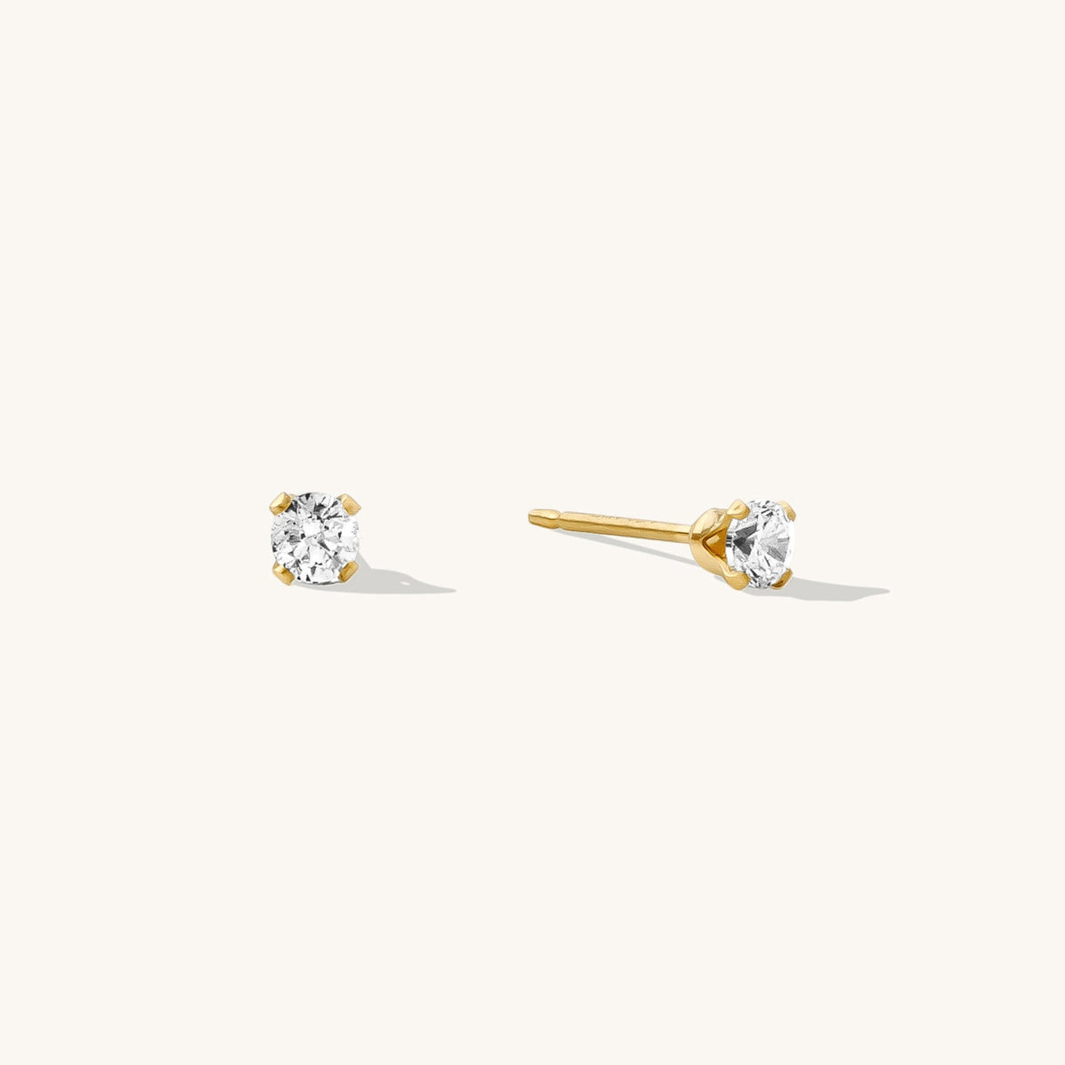 Dainty CZ Birthstone Stud Earrings