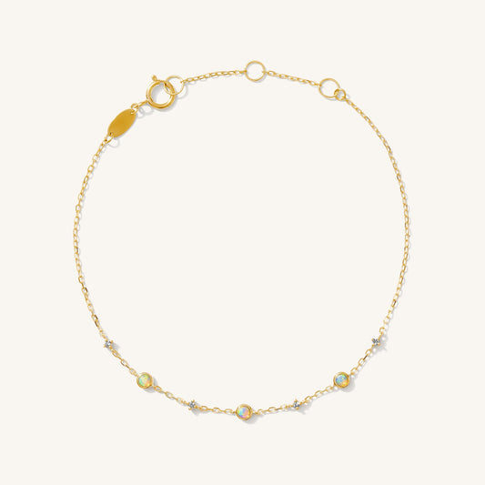 Opal + Diamond Station Bracelet - Reversible