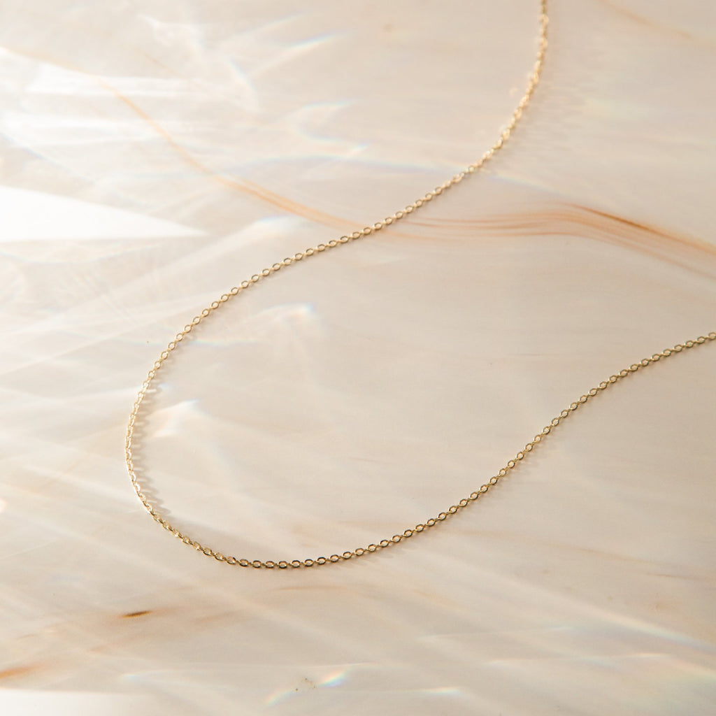 Dainty Cable Chain Necklace - 14k Solid Gold