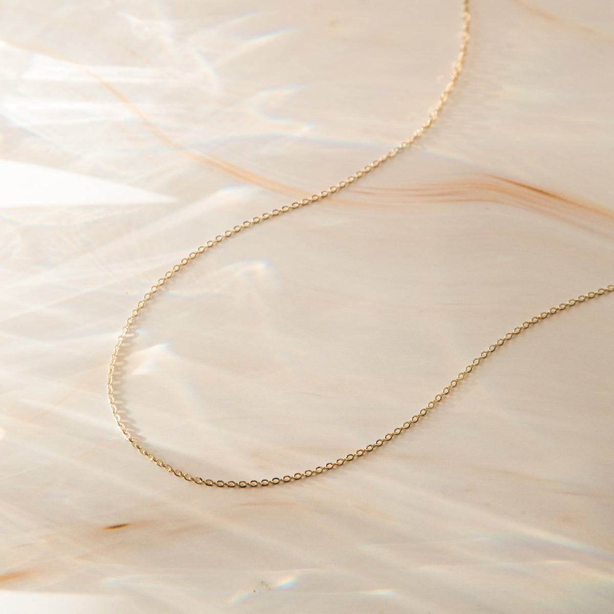 Dainty Cable Chain Necklace - 14k Solid Gold
