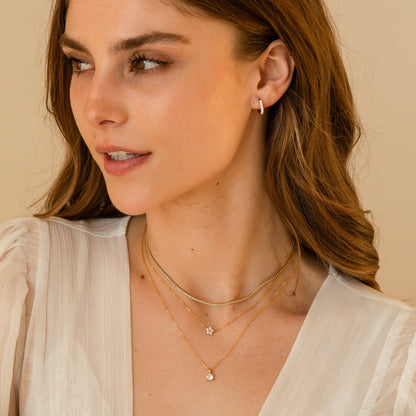 Classic CZ Huggie Hoop Earrings