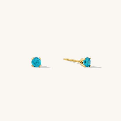 Dainty CZ Birthstone Stud Earrings