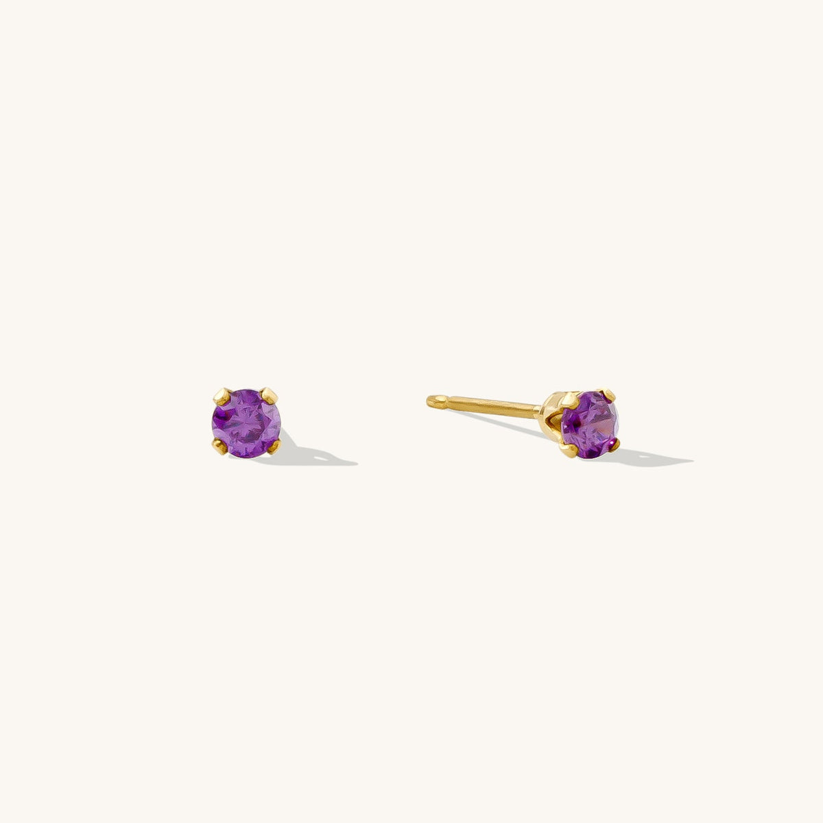 Dainty CZ Birthstone Stud Earrings