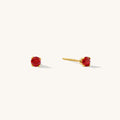 Dainty CZ Birthstone Stud Earrings