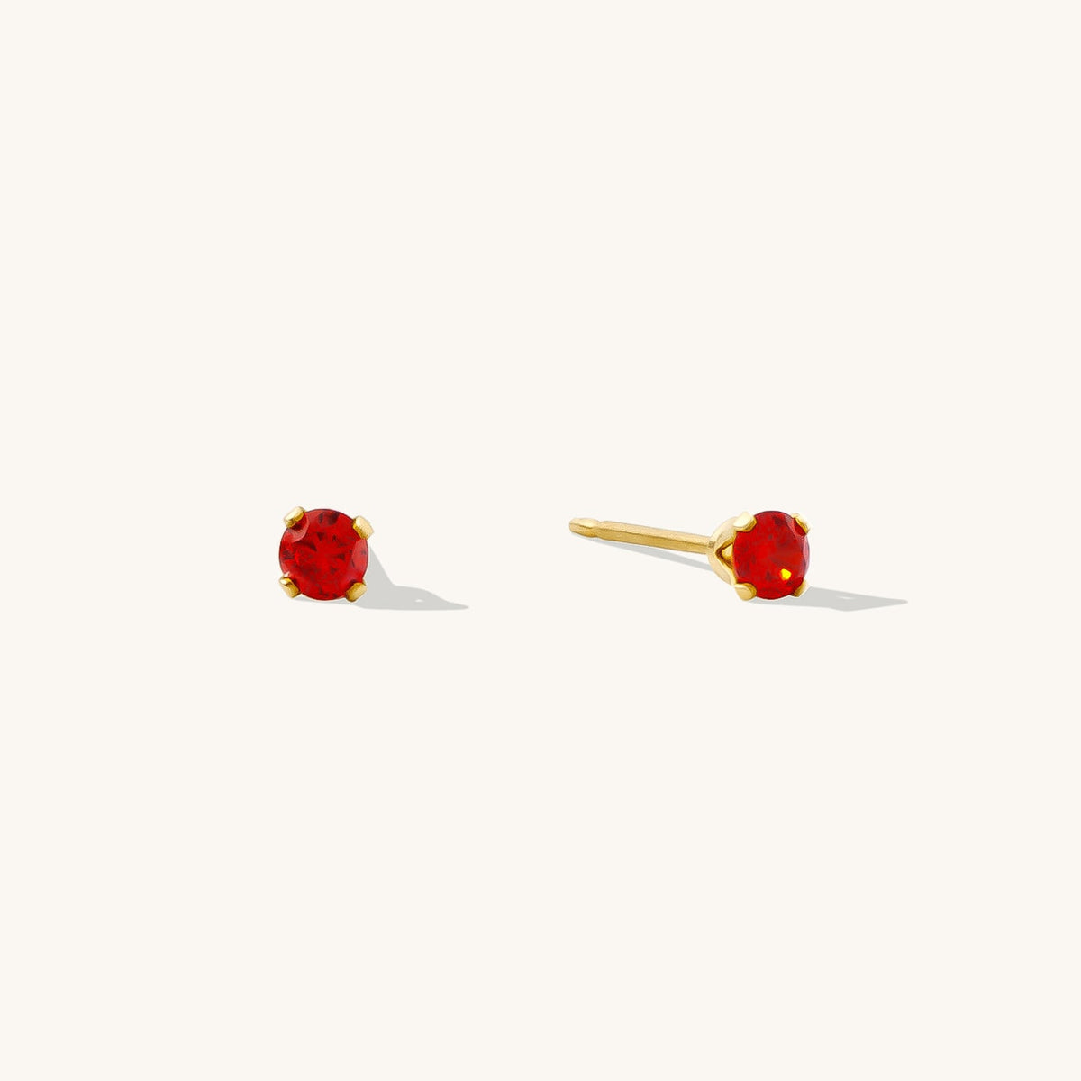 Dainty CZ Birthstone Stud Earrings