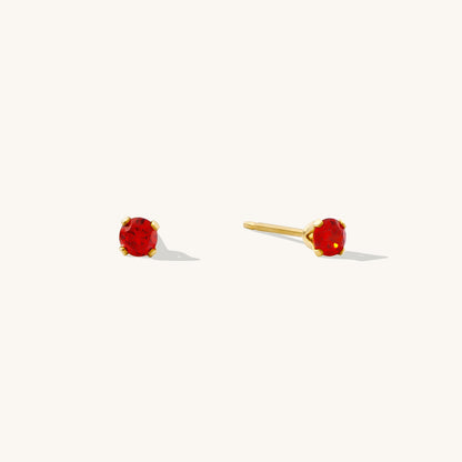 Dainty CZ Birthstone Stud Earrings