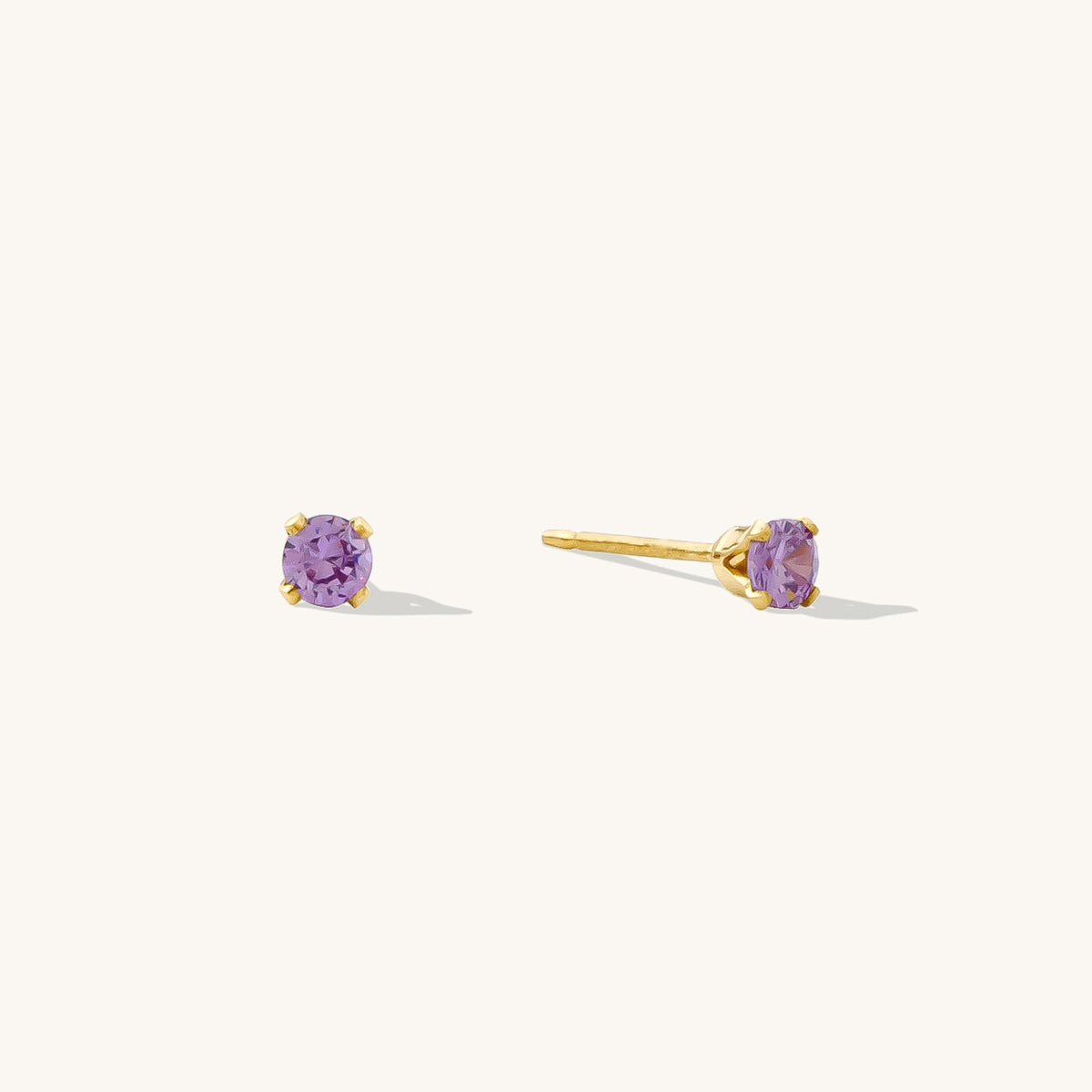 Dainty CZ Birthstone Stud Earrings
