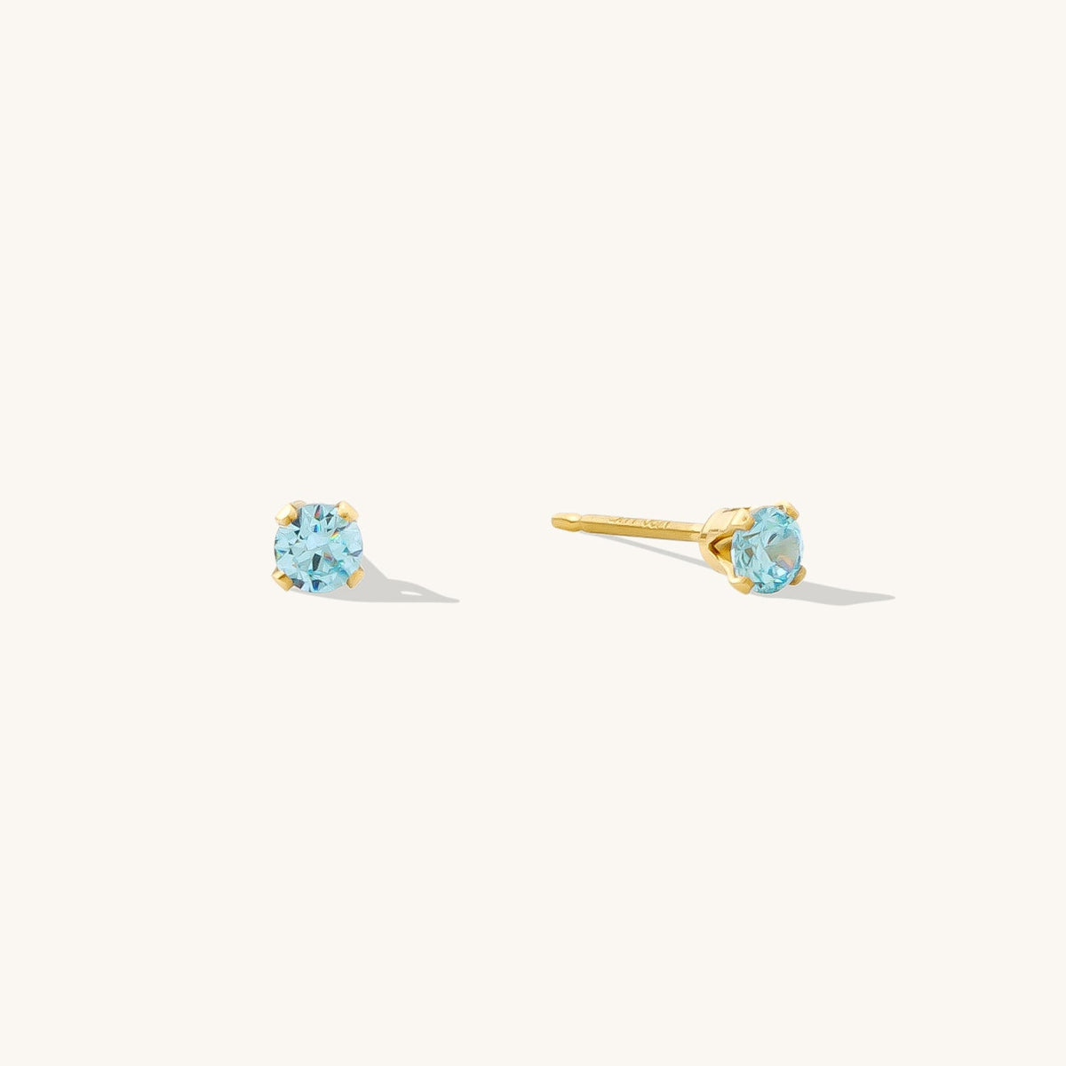 Dainty CZ Birthstone Stud Earrings