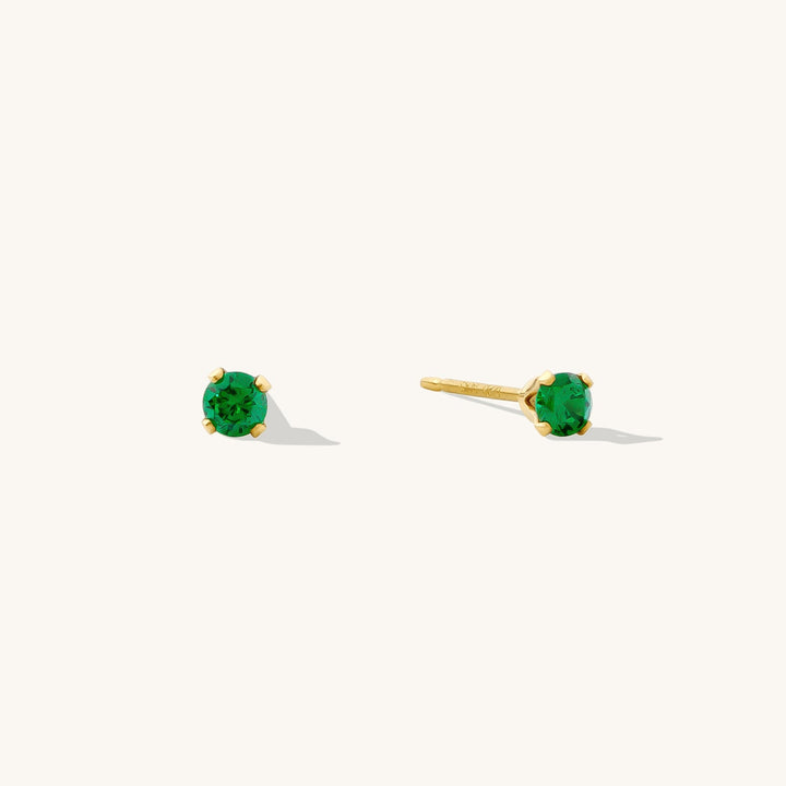 Dainty CZ Birthstone Stud Earrings