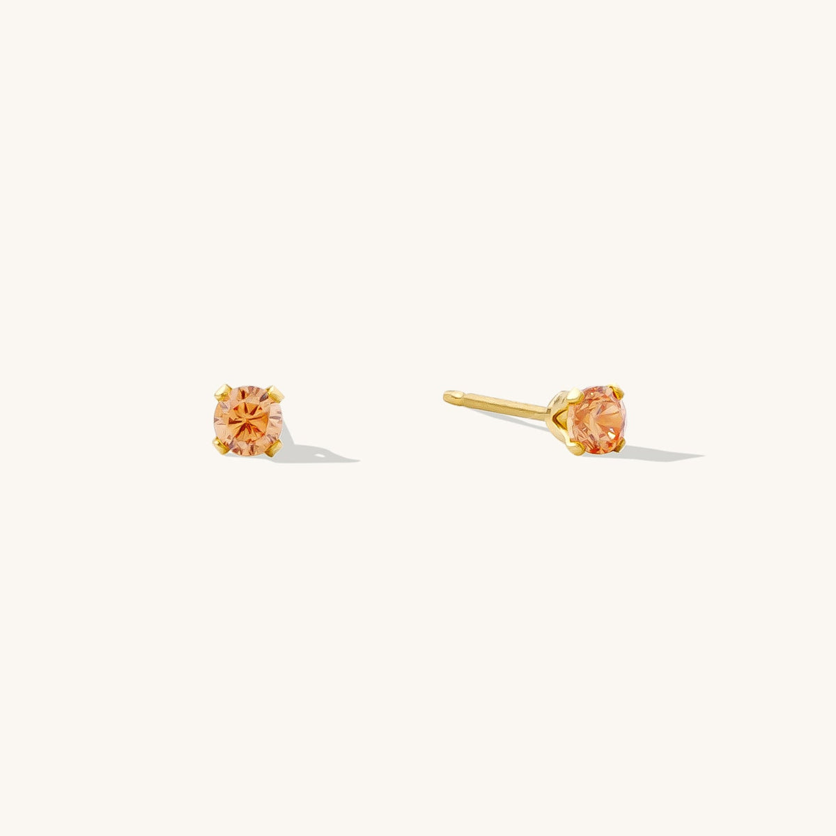 Dainty CZ Birthstone Stud Earrings