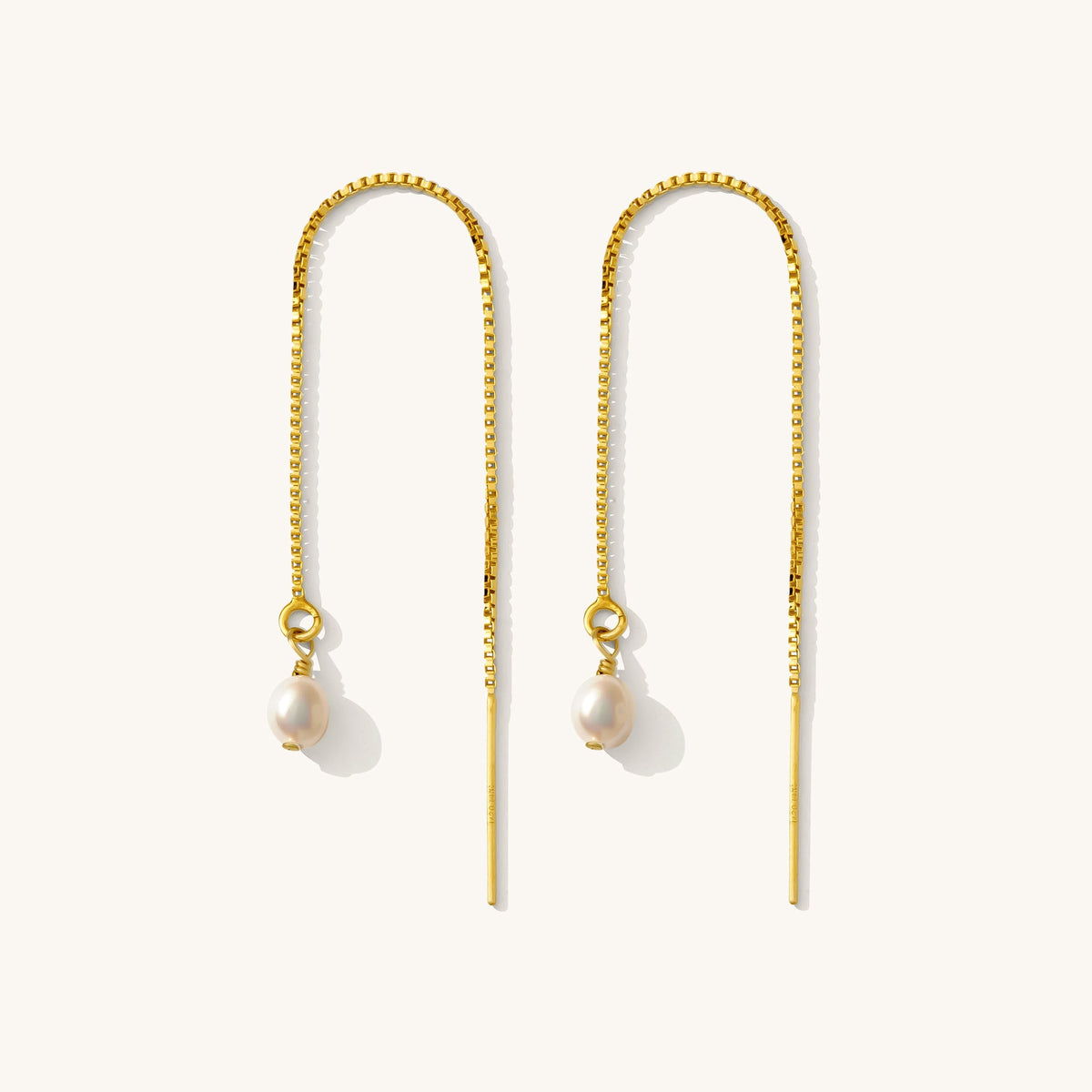 Pearl Drop Threader Earrings