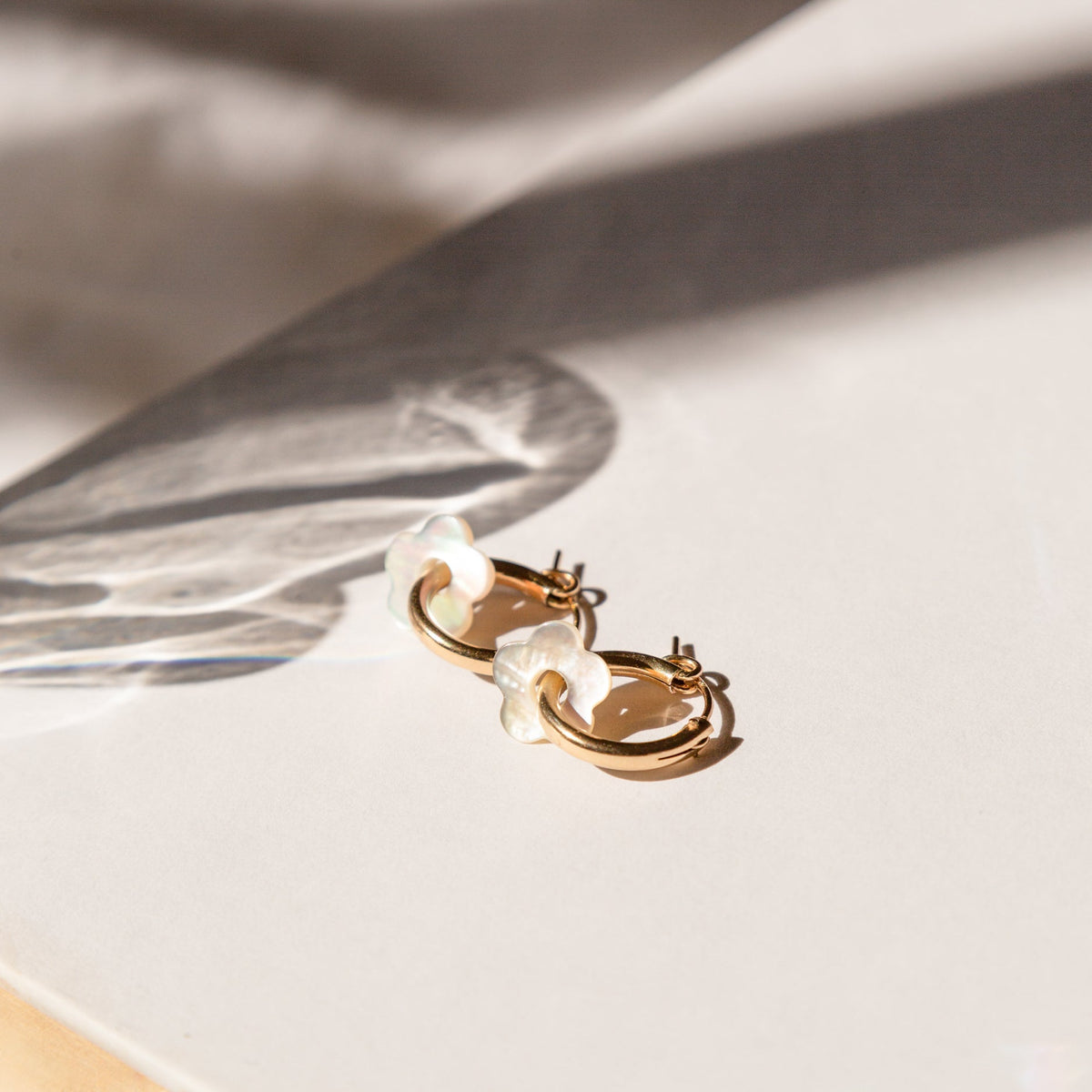Flower Pearl Hoop Earrings