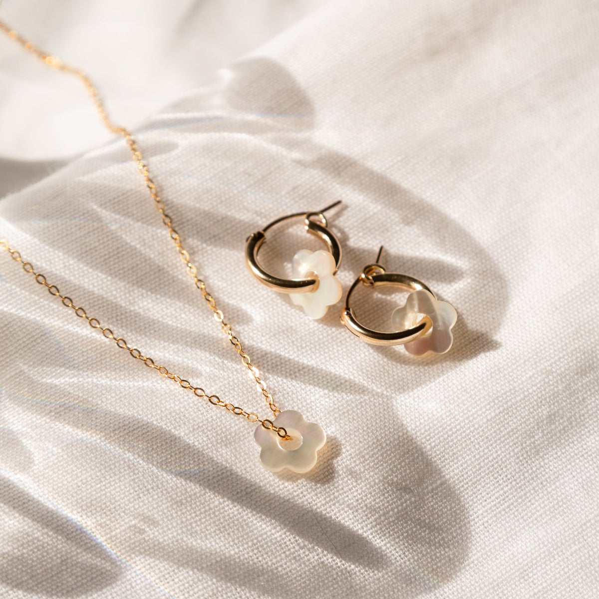 Flower Pearl Hoop Earrings