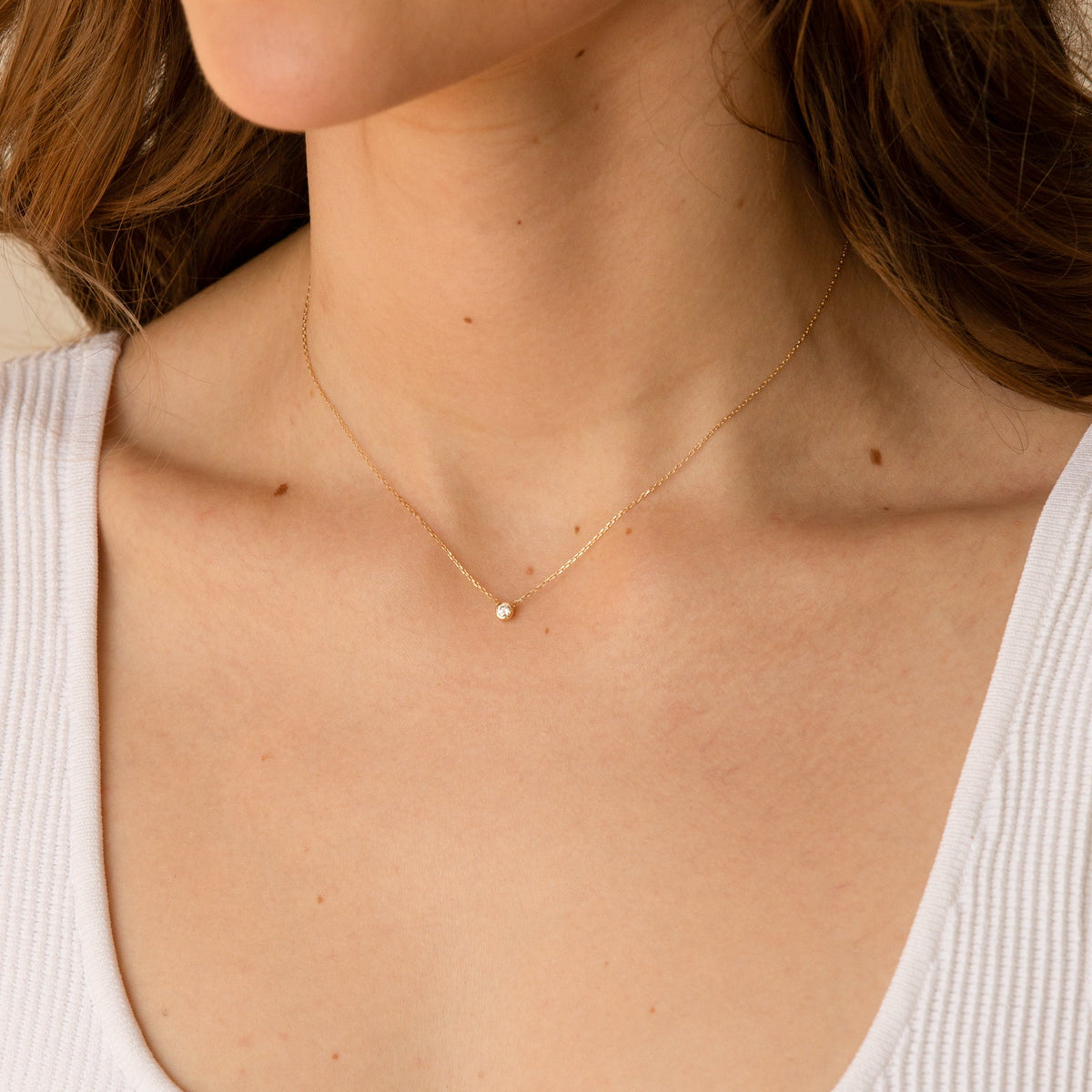 Diamond Bezel Necklace
