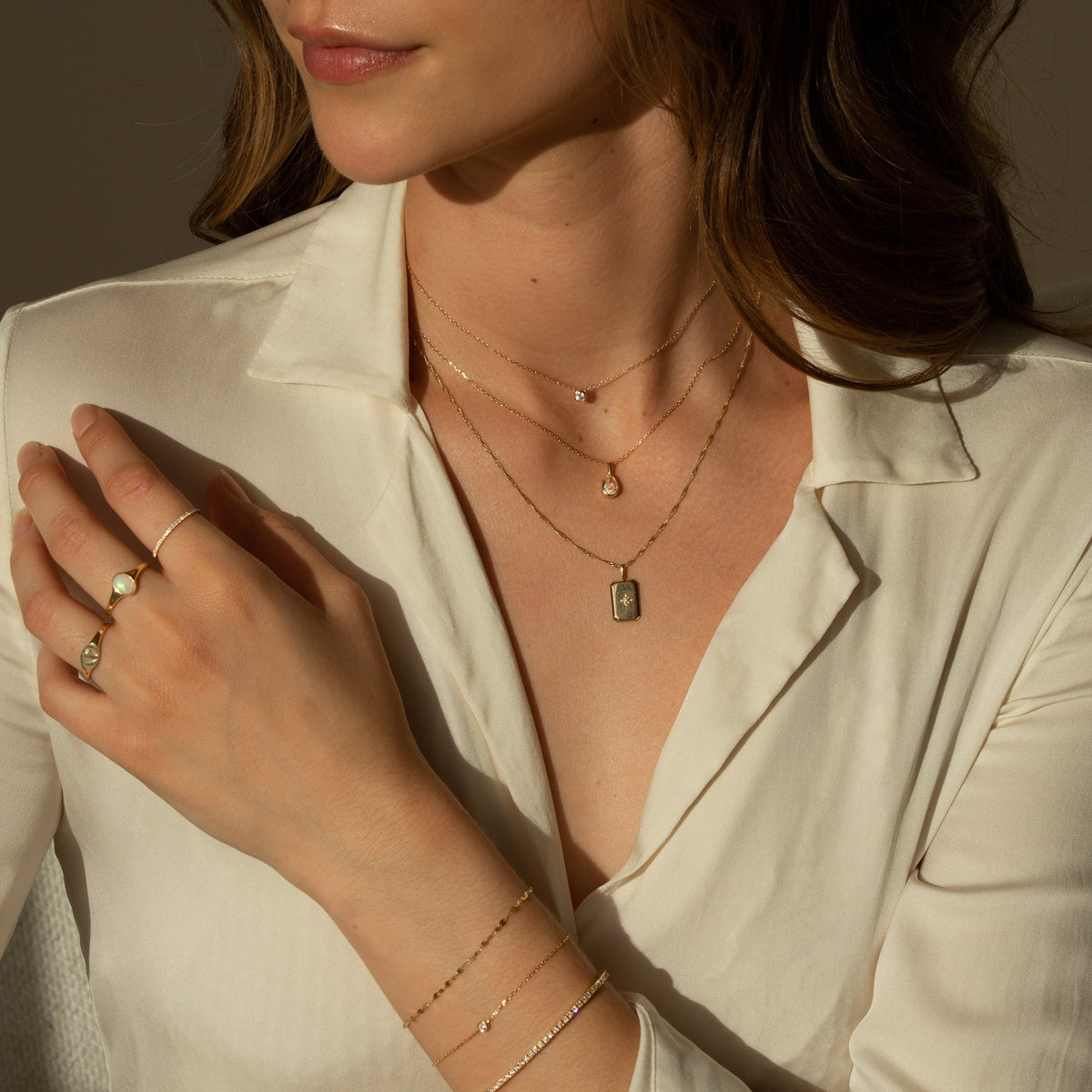 Diamond Bezel Necklace