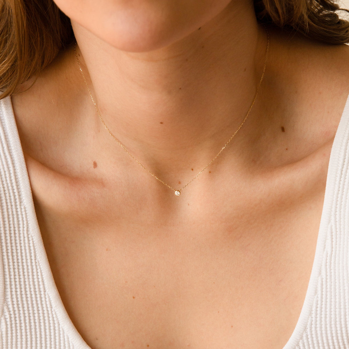 Diamond Bezel Necklace
